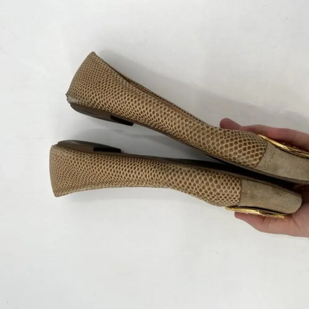 Tory Burch Tan Round Toe Ballet‎ Flats